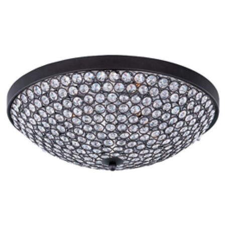 Maxim Four Light Bronze Beveled Crystal Glass Bowl Flush Mount 39871BCBZ